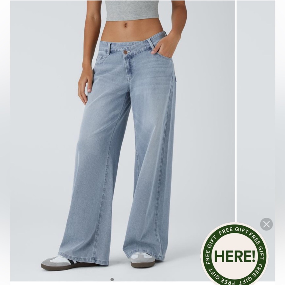 HALARA Light Blue Flare & Wide Leg Jeans MP